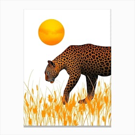 Leopard In The Grass Canvas Print