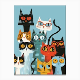 Group Of Cats 4 Canvas Print