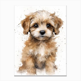 Baby Puppy Dog Watercolour Nursery 2 Canvas Print