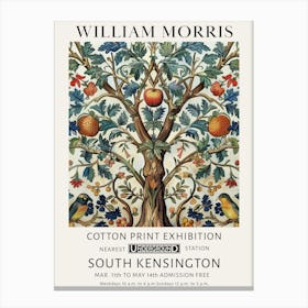 William Morris Tree Of Life Apples Birds Canvas Print