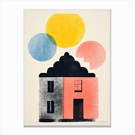 A House In Copenhagen, Abstract Risograph Style 2 Canvas Print