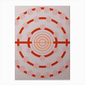Geometric Abstract Glyph Circle Array in Tomato Red n.0211 Canvas Print