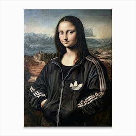 Mona Lisa in Abibas tracksuit Canvas Print