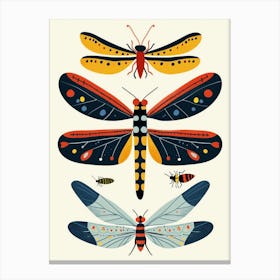 Colourful Insect Illustration Damselfly 6 Canvas Print