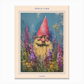 Kitsch Gnomes In The Garden 3 Poster Canvas Print
