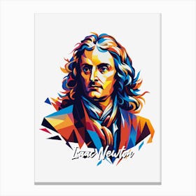 Isaac Newton 03 Portrait WPAP Pop Art Canvas Print