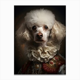 Portrait Of A White Poodle (Old Master) Canvas Print