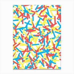 Confetti Party Red Yellow Blue Canvas Print