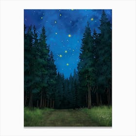 Night In The Forest 4 Canvas Print