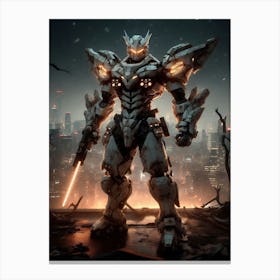 Robot In The City Canvas Print