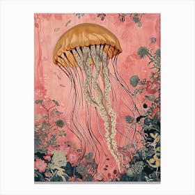Floral Animal Painting Jellyfish 1 Canvas Print