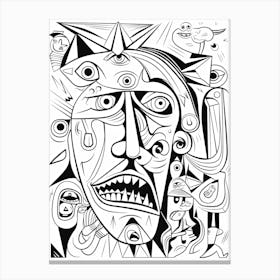 Line Art Inspired By Guernica 3 Canvas Print