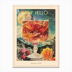 Orange Jelly Space Retro Collage Poster Canvas Print