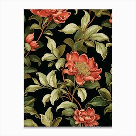 Daphne 1 William Morris Style Winter Florals Canvas Print