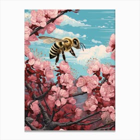 Bee In Blossom Canvas Print