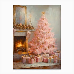 Pink Christmas Tree 4 Canvas Print