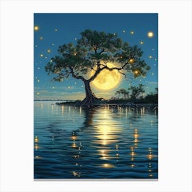 Full Moon Tree Canvas Print