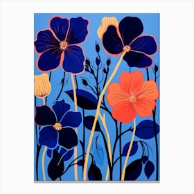 Blue Flower Illustration Nasturtium 1 Canvas Print