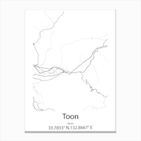 Toon,Japan Minimalist Map Leinwandbilder