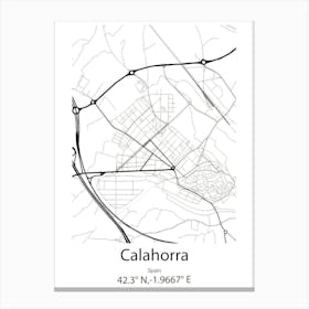 Calahorra,Spain Minimalist Map Canvas Print