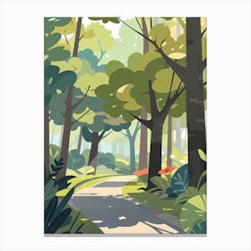 Illustration Of A Forest Path Canvas Print