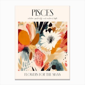 Flowers For The Signs Pisces 1 Zodiac Sign Canvas Print