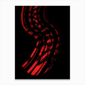 Red And Black Abstract Fern Canvas Print