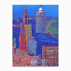 Cincinnati, City Us  Pointillism Canvas Print