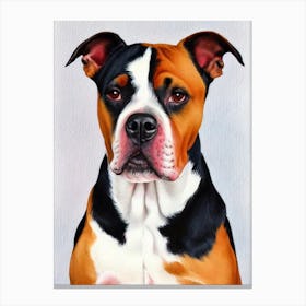 Staffordshire Bull Terrier Watercolour dog Canvas Print