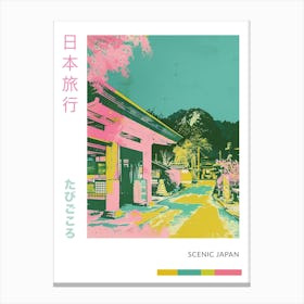 Japan Landscape Retro Silkscreen Poster 1 Canvas Print