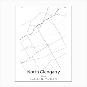 North Glengarry,Canada Minimalist Map Canvas Print