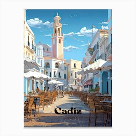 Cadiz Spain Andalucia Digital Travel Art Canvas Print