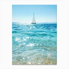 Sailboat On The Beach 1 Canvas Print