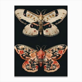 Night Butterflies William Morris Style 5 Canvas Print