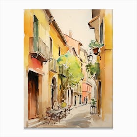 Verona, Italy Watercolour Streets 2 Canvas Print