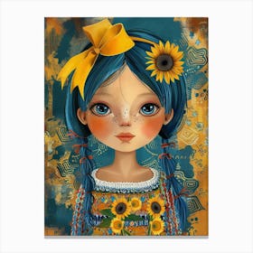 Sunflower Girl 24 Canvas Print