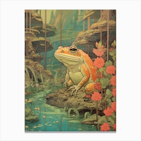 Vintage Japanese Frog Burrow 8 Canvas Print