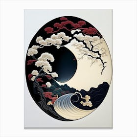 Yin and Yang Symbol 6, Japanese Ukiyo E Style Canvas Print