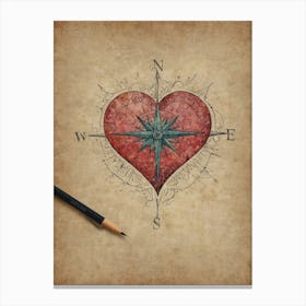 Heart Compass 11 Canvas Print