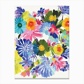 Daisies 1 Modern Colourful Flower Canvas Print