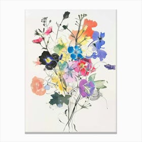 Larkspur 1 Collage Flower Bouquet Canvas Print