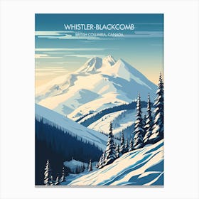 Poster Of Whistler Blackcomb   British Columbia, Canada, Ski Resort Illustration 0 Canvas Print