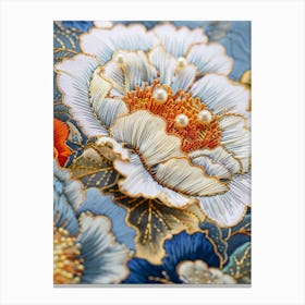 Embroidered Flowers 3 Canvas Print