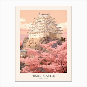 Himeji Castle Japan Travel Poster Canvas Print