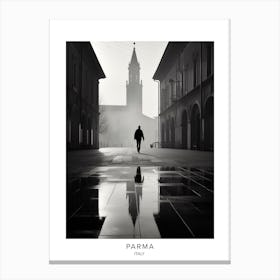 Poster Of Parma, Italy, Black And White Analogue Photography 2 Canvas Print