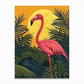 Greater Flamingo Kenya Tropical Illustration 1 Canvas Print