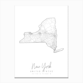 New York Minimal Street Map Canvas Print