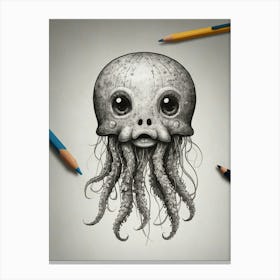 Octopus Drawing Canvas Print