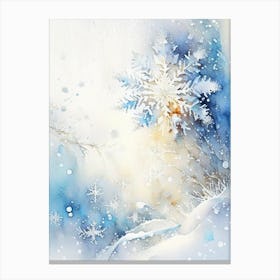 Frost, Snowflakes, Storybook Watercolours 4 Canvas Print