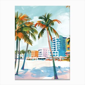 Travel Poster Happy Places Miami Beach 1 Canvas Print